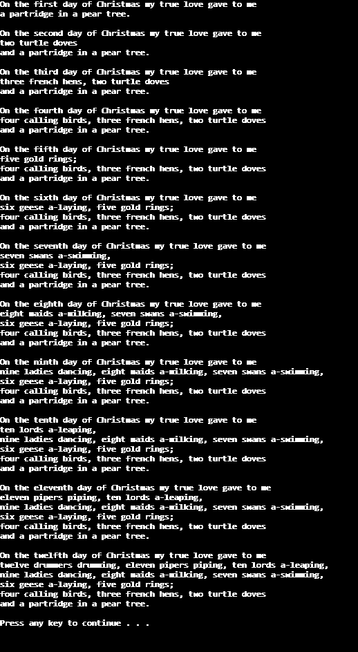 Tömör C kód mutatókkal #include <stdio.h> main(t,_,a)char *a;{return!0<t?t<3?main(-79,-13,a+main(-87,1-_, main(-86,0,a+1)+a)):1,t<_?main(t+1,_,a):3,main(-94,-27+t,a)&&t==2?_<13?