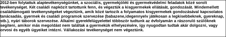 Támogatási program elnevezése: Támogató megnevezése: központi költségvetés Támogatás forrása: önkormányzati költségvetés nemzetközi forrás más gazdálkodó Támogatás időtartama: Támogatási összeg: -