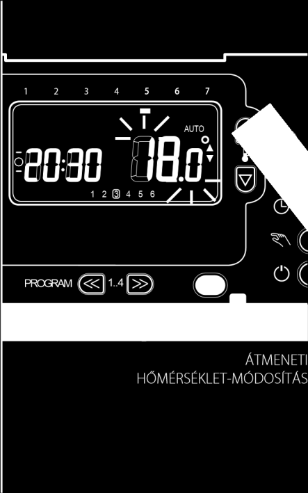 fűtésprogram A fűtésprogram hat (1, 2, 3, 4, 5, 6) hőmérsékleti időszakra osztja a napot. A program bekapcsolásához elég megnyomni az gombot. A kijelzőn megjelenik az AUTO felirat.