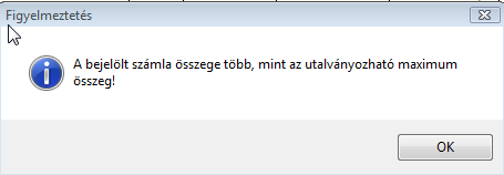 Az Utalványozható számlák válogatása ablakon szűrhetően az utalványozásra váró számlák.