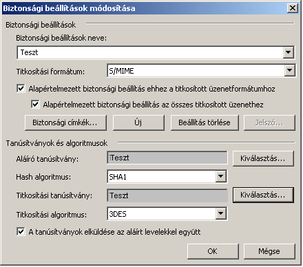 9. Tanúsítványok és kulcsok beállítása levelezéshez és titkosításhoz Ahhoz, hogy az Outlook 2007 levelezőprogramban tanúsítvánnyal aláírva és titkosítva is küldhessen levelet, a következő lépéseket