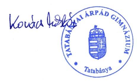 Ezt a munkatervet a Tatabányai Árpád Gimnázium nevelőtestülete a Szülői Munkaközösség, az Intézményi Tanács és a Diákönkormányzat