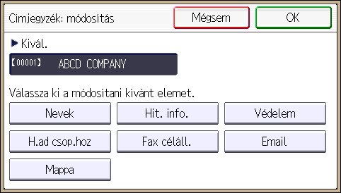 A mappába történő szkennelés alapvető műveletei 8. A használni kívánt besoroláshoz tartozó gomb kiválasztásához nyomja meg az [1. megnevezés], a [2. megnevezés] vagy a [3. megnevezés] gombot.