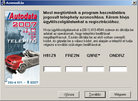 A feltételek elfogadása esetén nyomja meg a Tovább gombot, majd megnyomása után a következő ablak jelenik meg.