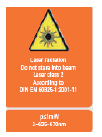 A lézer besorolása A készülék 2 lézerosztályú termék, mely besorolás megfelel a DIN IEC 60825-1:2003-10 számú szabvány előírásainak.