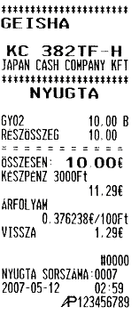 Tételek euróban Fizetett forint összeg A forint összeg euróban Az árfolyam /100Ft-ban Visszajáró euróban Reméljük, hogy a kezelési utasításban leírtak alapján problémamentesen