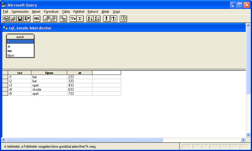 RDBMS grafkon ODBC DM ODBC drver Excel adatsor