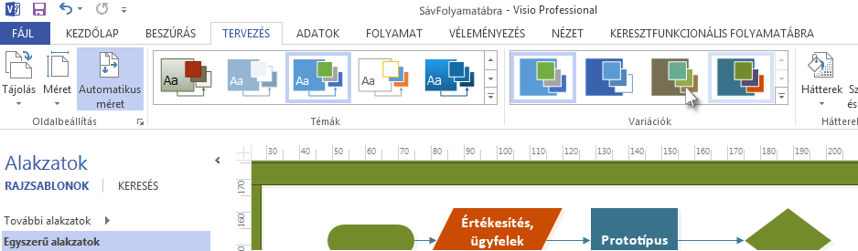 Fejesugrás a munkába Profi megjelenésű rajz kialakítása A Visio több tucat sablont tartalmaz, ezek alapján szinte bármilyen rajznak villámgyorsan nekifoghat, legyen szó szervezeti diagramokról,