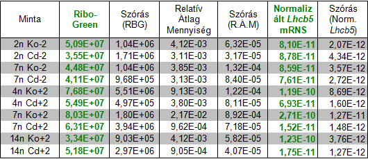 Kvantitatív Real-Time PCR Normalizáció RiboGreen módszerrel Az előző módszerhez hasonlóan járunk el a relatív mennyiségek meghatározásában.