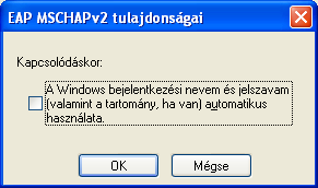 WLAN kapcsolat beállítása 10 Ezek után kattintson a Beállítás gombra. 7.) Törölje a felugró ablakban az opció elöl a pipát, majd nyomja meg az OK gombot.