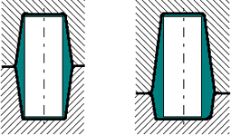 5. FÉMEK KÉPLÉKENY ALAKÍTÁSA 101 Ha a hosszúkás alakú darab tengelye görbe, akkor is van lehetőség sík felületű osztás megvalósítására, de elképzelhető, hogy akkor az oldalferdeségből adódó