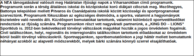 1. Szervezet azonosító adatai 1.1 Név 1.2 Székhely Irányítószám: 5 8 2 0 Település: Mezőhegyes Közterület neve: Béke Közterület jellege: park Házszám: Lépcsőház: Emelet: Ajtó: 1 1.