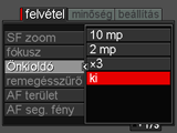 Haladó beállítások Az alábbi menü műveletek segítségével végezheti el a fényképezőgép különféle beállításait. A képernyőn megjelenő menük használata. Menüképernyő művelet példa 1.