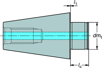 9 1) 0 = hűtés nélkül, 1 = központi hűtés, 6 = hűtés peremen keresztül, 7 = hűtés központon és peremen keresztül Colos változat Méretek ép kivitel Kúp Rendelési kód Hűtőközeg 1) dmt V l1 lc CAT