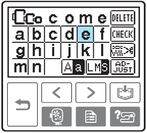 2.Válassza ki a mintát. Váltsa a képernyőt a balra (előző oldal gombja) és a jobbra (következő oldal gombja) gombok használatával. EMLÉKEZTETŐ A létrehozott ÁBC minták elmenthetők későbbi használatra.