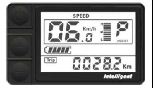 Az "LCD" kijelző funkciója * Akkumulátor töltötsége * Sebesség mutatója (azonnali /átlag / maximális) * Km mutató (össz / "trip") * 6km/hod aszisztebcia-pedálozás nélkül * LCD panel világítása * hiba