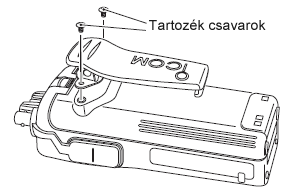 Tartozékok csatlakoztatása Rugalmas antenna: Csatlakoztassa a tartozék rugalmas antennát az antennacsatlakozóhoz. FIGYELMEZTETÉS: SOHA NE TARTSA az antennánál fogva az adó-vevő készüléket.