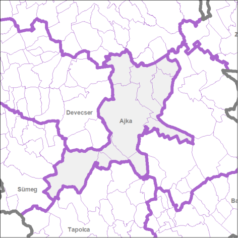 Ajka várostérsége Pozícionálás A megye területének 7,7%-án itt él a népesség 11,5%-a, 42 ezer fő. Népessége erőteljesen (a Veszprém nélküli megyei átlagot kétszeresen meghaladó mértékben) csökken.