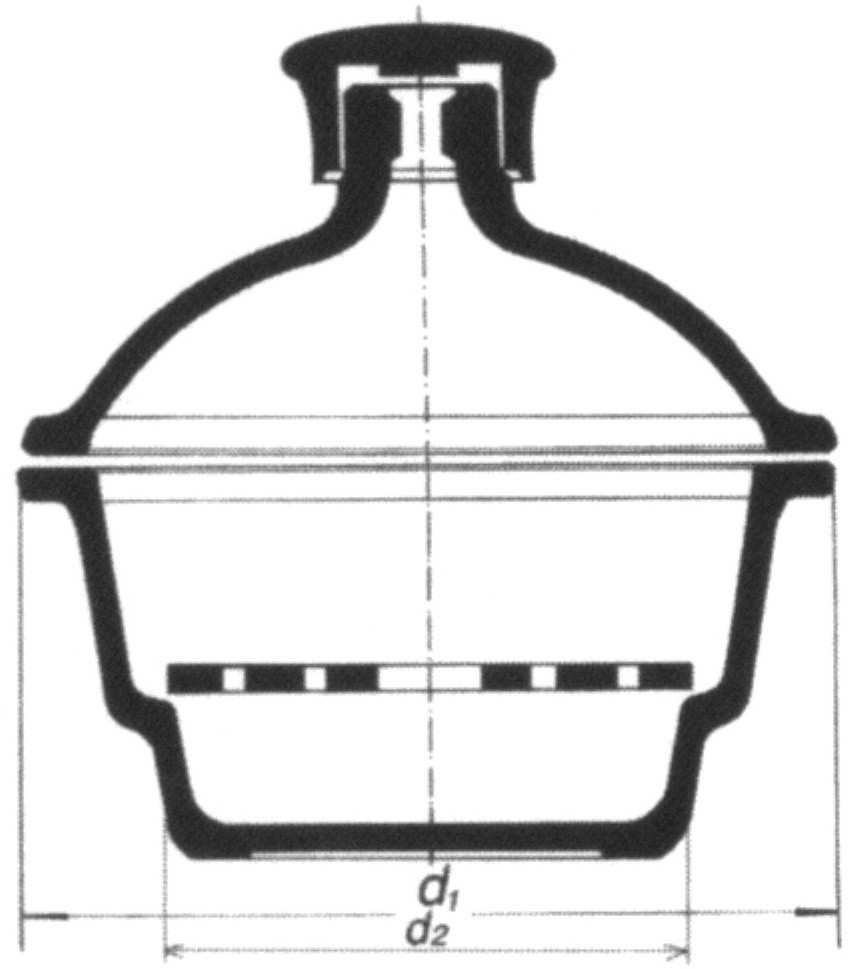Exszikkátor, NOVUS-féle csappal a fedőben Kód DN h (mm) NS 24 782 46 100 174 24/29 24 782 57 150 239 24/29 24 782 61 200 296 24/29 24 782 66 250 344 24/29 24 782 69 300 420 24/29