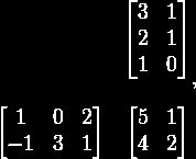 Mátrix szorzása mátrixszal Skalárszorzás Összeadás Mátrixszorzás n x m méretű mátrixot csak m x p méretűvel tudunk beszorozni Az eredmény n x p dimenziókkal rendelkező