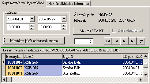 52/48 Jármű Mérlegelő Program METRISoft KFT Ha a napi adatmentés által készült adatcsomagokat más rendszerek számára kell átadni, akkor a szolgáltatáshoz bekonfigurálható egy CSV (szöveges)