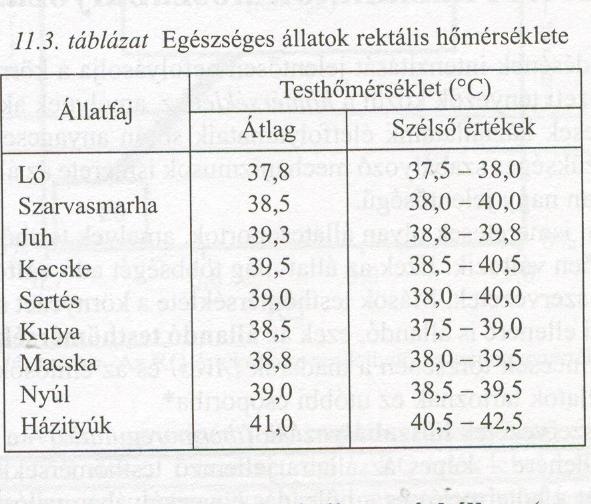 A bőr és a testfelszínhez közelebb eső szervek hőmérséklete kisebb, mint a belső szervekben mérhető értékek.