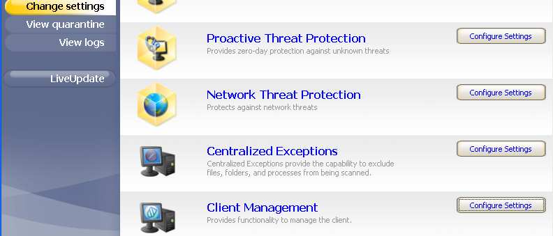 A Symantec EndPoint Protection