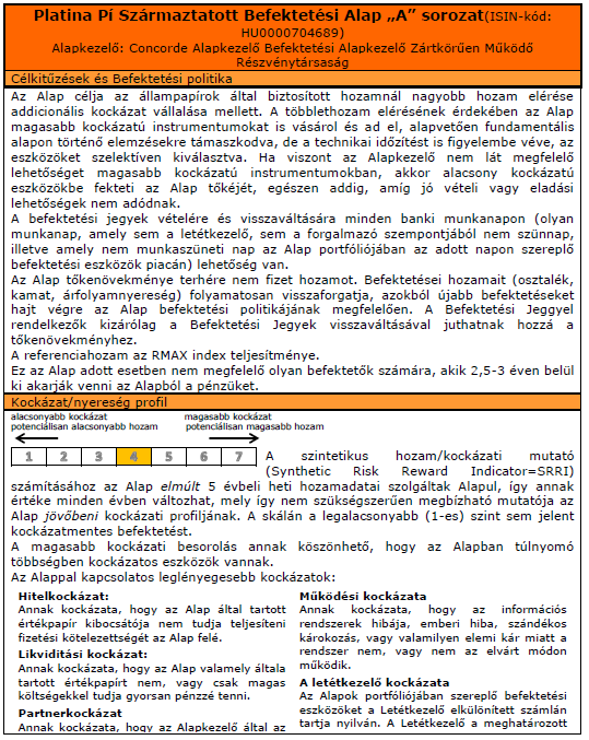 Kiemelt Befektető Információk (KIID) Ez a dokumentum ellátja Önt az erre az alapra vonatkozó kiemelt befektetői információkkal. Nem marketinganyag.