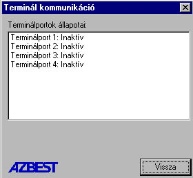 Hexium Kft. Felhasználói leírás 39 Alállomás kommunikáció Információs ablak. Az alállomásokkal folyó kommunikáció portjainak állapotát mutatja.