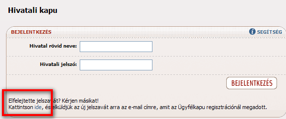11. Elfelejtett jelszó kérése A magyarorszag.