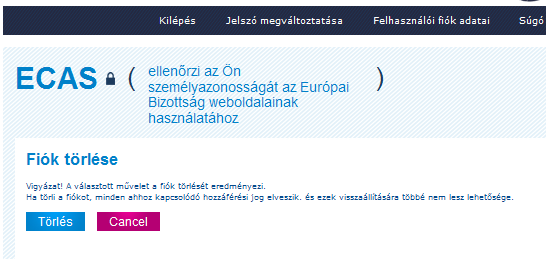 3. Kattintson a "Fiók törlése" linkre 4. Kattintson a Törlés gombra.