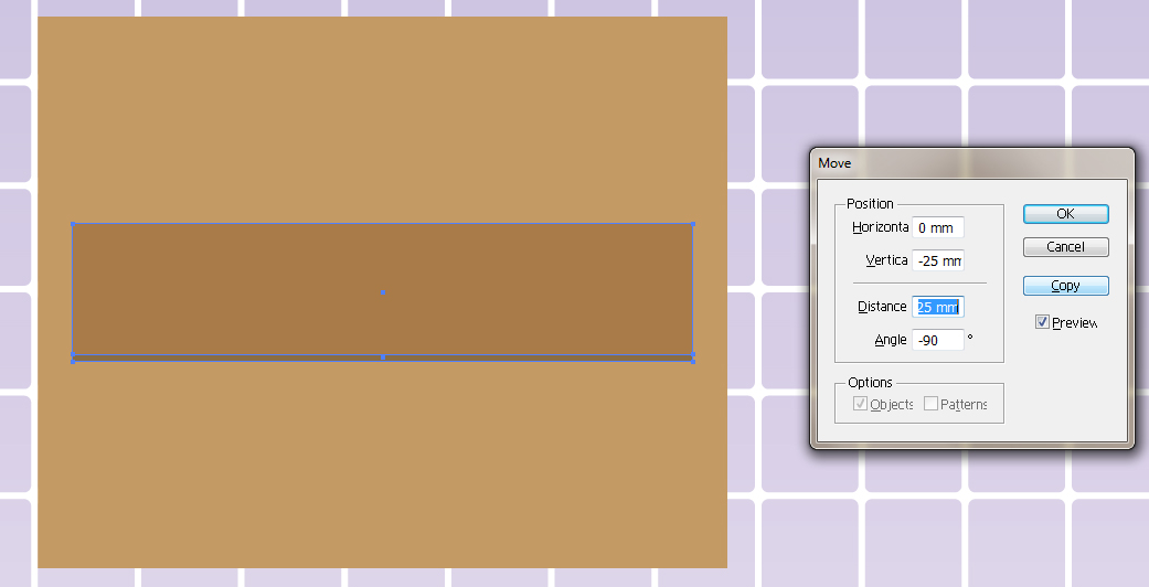 Most elkészítjük a fürdőszobai polcunkat. Nyomjuk meg az M betűt, vagy az Eszköz/Tools palettán válasszuk ki a Négyszög eszközt/rectangle tool, ami felülről a nyolcadik.