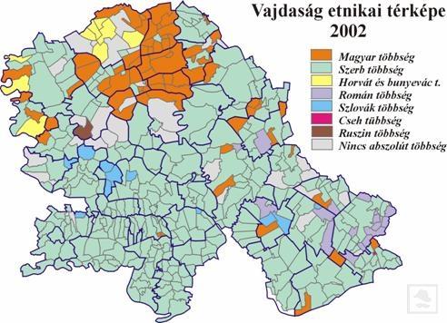 3. ábra. A vajdasági magyarság körzetek szerinti aránya A magyarok Szerbiában a legnépesebb nemzeti kisebbség.