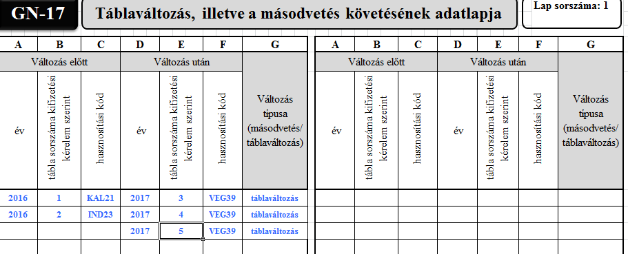 GN-18: Vis maior/megjegyzések Kötelező kitölteni minden GN vezetésre kötelezett gazdálkodónak, valamint azoknak, akik a GN-t választják nyilvántartásnak.