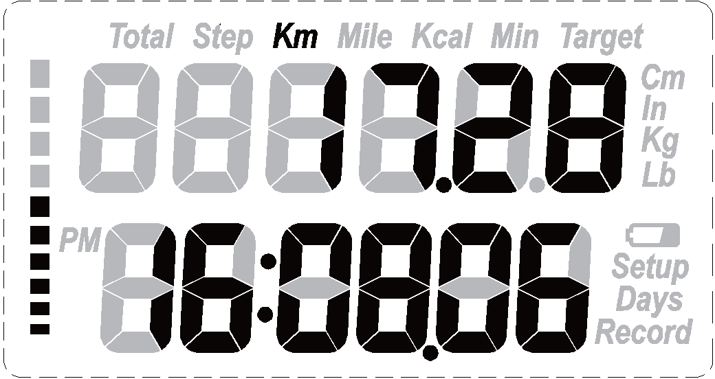 A helyes átlag hossz beállításához legalább 10 lépés (séta/futás alatt) távolságát mérjük meg, majd ossza ezt el a lépések számával (10).