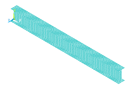 A tartó geometriáját úgynevezett kuspontok megadásáva és ezekre iesztett terüetekke adtuk meg.