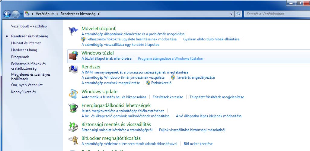 A készülék alapvető funkciói A Windows tűzfal beállítása (Windows 7 esetén) Engedélyezze a fájlok és nyomtatók megosztását, valamint állítsa be az SMB-átvitelre