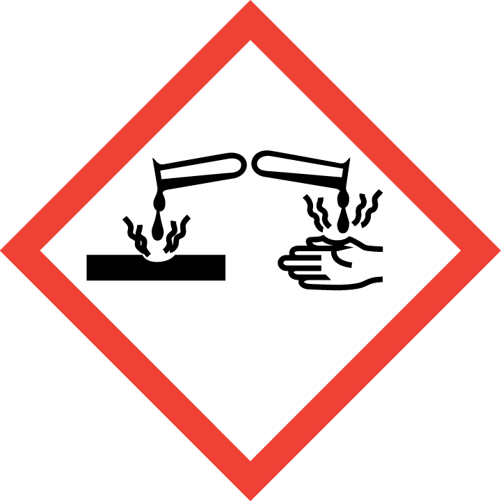 Veszély 2.2.3. Veszélyességi jelek 2.2.4. figyelmeztető mondatok H314 H290 Súlyos égési sérülést és szemkárosodást okoz Fémekre korrozív hatású lehet. 2.2.5.
