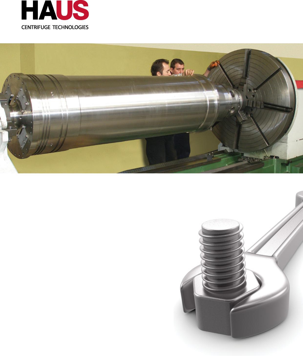 RÉSZLEGES FELÚJÍTÁS A részleges felújítás során a centrifuga váza a helyszínen marad, a többi alkatrészt pedig a központi gyárba szállítjuk egy 8 lépéses felújításra. 1.