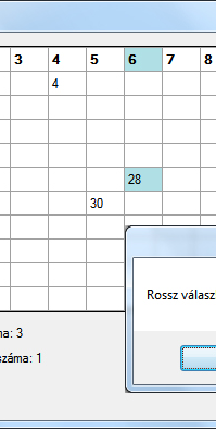 Windows Form (szerző: Radványi Tibor) Magyarázat: A 9. feladathoz hasonlóan itt is tiltsuk le a gridben a sor és oszlop fejléceket, de ne állítsuk csak szerkeszthetőre (readonly).