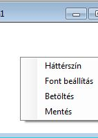 Windows Form (szerző: Radványi Tibor) Magyarázat: A háttérszín beállításánál használjuk a ColorDialog komponenst. A karakterek jellemzőit a FontDialog komponens segítségével állíthatjuk be.