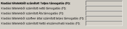 Mező jelentése a jogcím esetén: - Kitöltése: Ügyintéző tölti ki. Erdészeti potenciál helyreállítása jogcím esetén ebbe a mezőbe 0-át kell beírni. Kiadási tételekből számított Teljes támogatás (Ft.