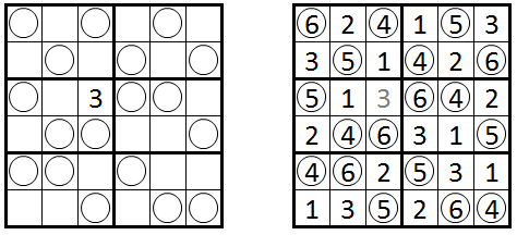 Átlós sudoku (20 pont) Ebben a variációban a két főátlóban sem lehet számismétlődés.