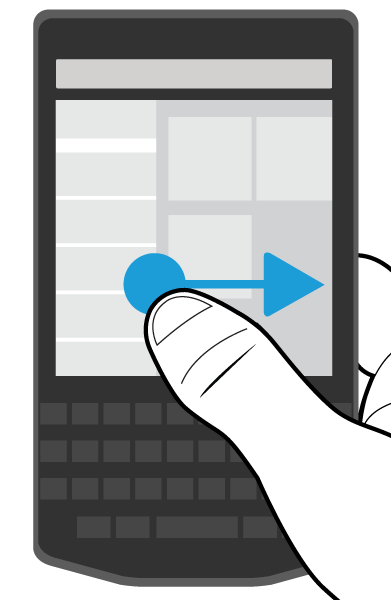 BlackBerry Hub és e-mail Üzenetek és értesítések megtekintése új üzenet írása vagy megtekintése közben Az üzenetben lassan csúsztassa ujját az üzenet bal szélétől a jobb széle felé.