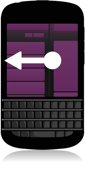 Kezdő lépések Ikon Leírás Telefonhívás Értesítő üzenetek alkalmazásoktól és szolgáltatásoktól (például BlackBerry World) Elemek közötti görgetés és mozgatás A listák görgetéséhez, weboldalak
