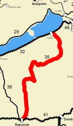 Balatonszentgyörgynél ágazik el belőle a Keszthely Tapolca irányú, 30b számú vasútvonal. 1.15-8. ábra A 30. sz. és 35. sz. vasútvonal elhelyezkedése Adatok forrása: hu.wikipedia.