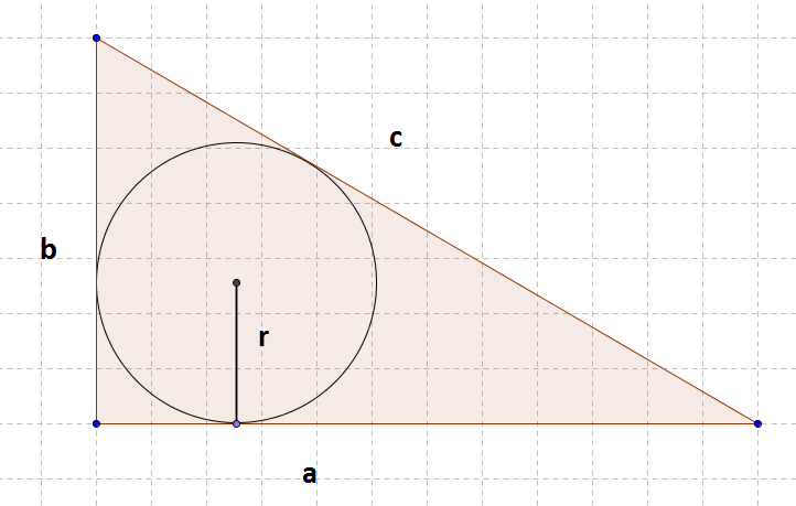 G 8. Egy derékszögű háromszög területe 0 cm. A háromszögbe írható kör sugara 4 cm. Mekkorák a háromszög oldalai?
