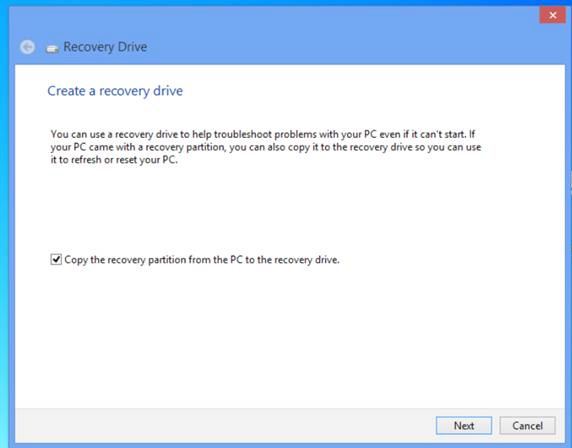 3. Kattintson a Recovery (V állítás) > Create a recovery dr ve (V állító meghajtó létrehozása) elemre. 4.