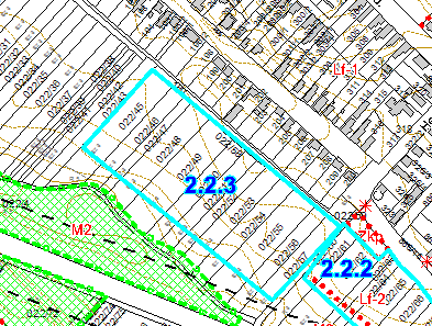 2.2.2 Fecskeházas helykijelölés: a Hernádi u. folytatásában: 022/62 /67 és 022/81 hrsz. telek jelenlegi TSZT lakóterületi besorolása: Lf + kisebb részén közkert (Zkp).
