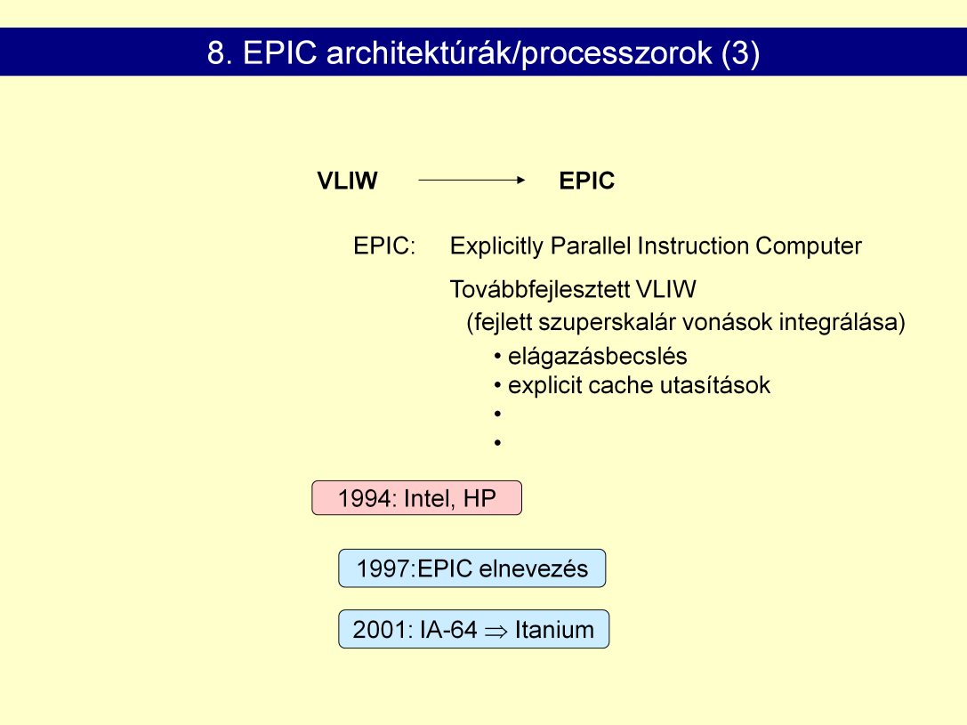 1989-90: Elbocsátott fejlesztők az IBMhez és a HPhoz vándoroltak. 32 bites x86 -> 64 bites IA-64 volt a terv.